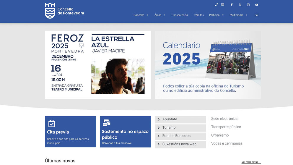 Nova web do concello de Pontevedra