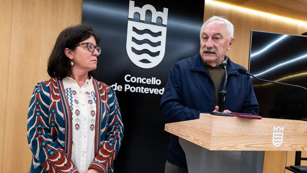 C&eacute;sar Mosquera e Mar&iacute;a Xos&eacute; Abilleira -rolda de prensa O Santo