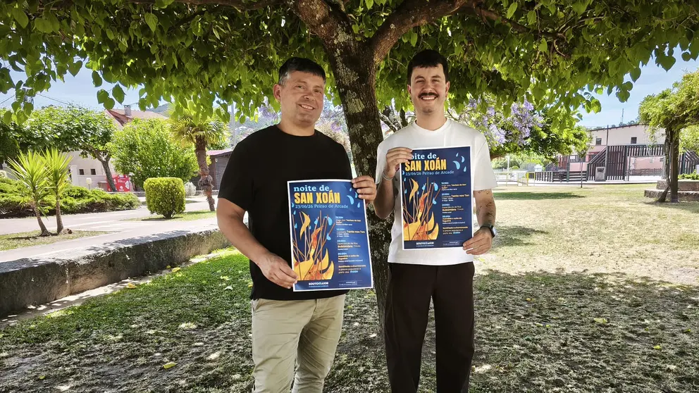 Manu Lourenzo e Gonzalo Outeiro presentando o San Xo&aacute;n 2026