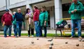 O novo campo de petanca da praza da Cítara, na Parda, estreouse cun partido oficial da Liga Municipal