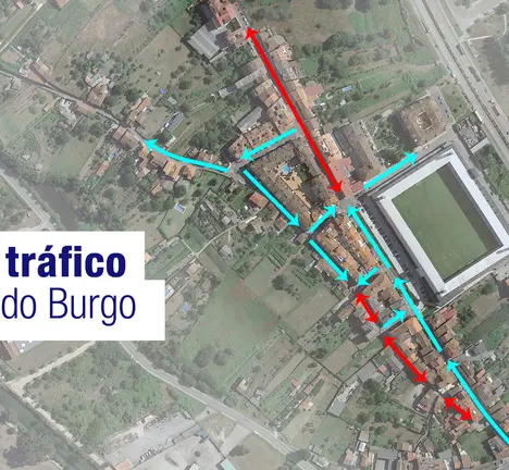 Pantalla TV - tráfico Barrio do Burgo
