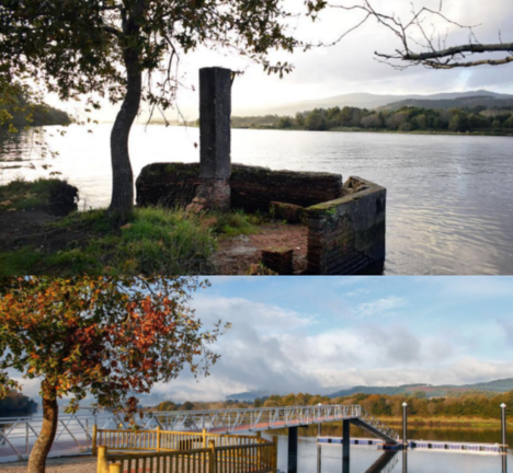 Embarcadoiro hist&oacute;rico de Valga-antes e despois