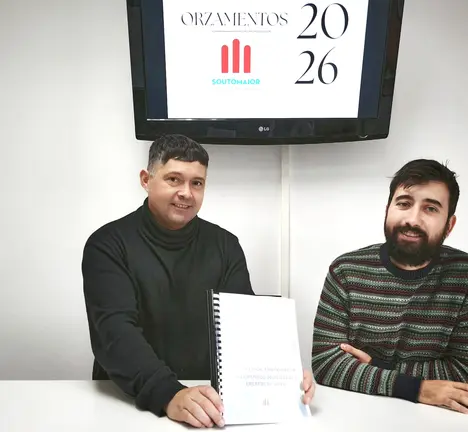 Manu Lourenzo e Diego Moreira na presentaci&oacute;n dos ozamentos 2026