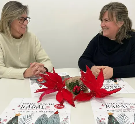 Clara Rodriguez e Rosana Mart&iacute;nez Boullosa presentando campamento concilia 2025 Nadal