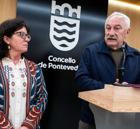 C&eacute;sar Mosquera e Mar&iacute;a Xos&eacute; Abilleira -rolda de prensa O Santo