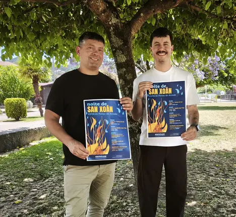 Manu Lourenzo e Gonzalo Outeiro presentando o San Xo&aacute;n 2026