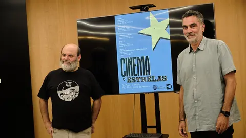 Demetrio G&oacute;mez e Ram&oacute;n Poza na presentaci&oacute;n de "Cinema e estrelas"