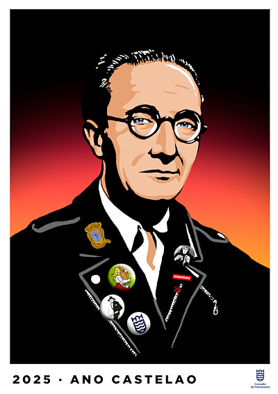 Cartaz do Ano Castelao deseñado por Rei Zentolo